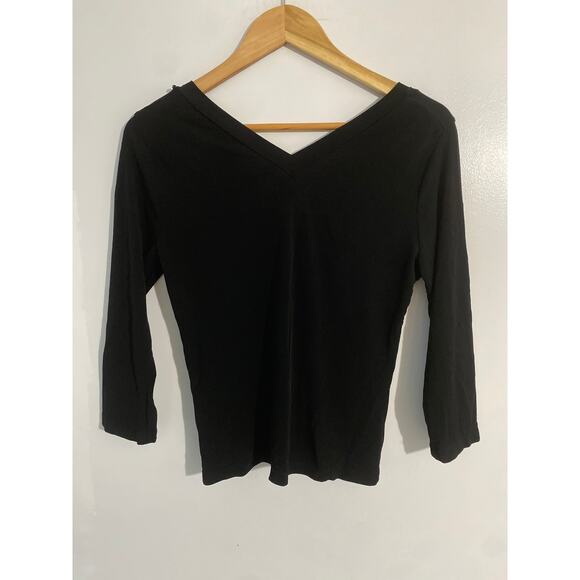 Nicole Miller babydoll top women’s M black stretchy lace trim y2k whimsigoth - Picture 4 of 4